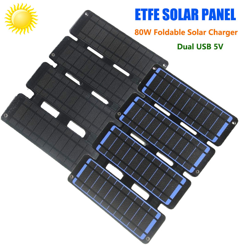 Solar Charger Panel Foldable - Składany Panel słoneczny 80W ETFE USB