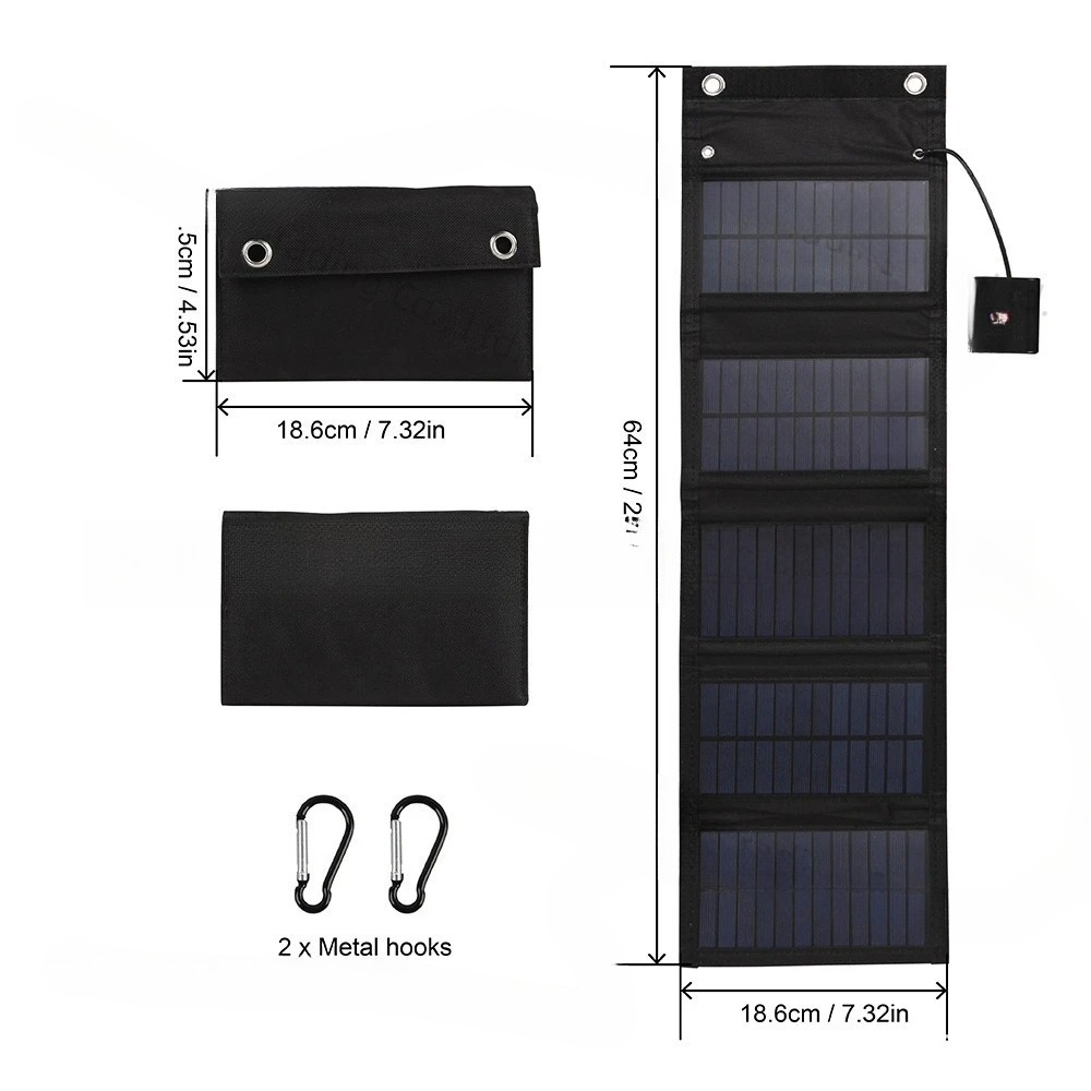 Solar Charger Panel Foldable - Panel słoneczny składany 25W 5V, wodoodporny,